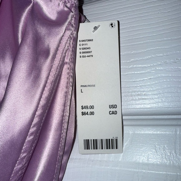 NWT Urban Outfitters Boned Satin Pink/Rose Corset Crop Top Size Large - Picture 3 of 4